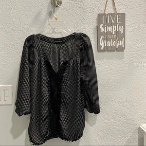 Black and white polka dots blouse